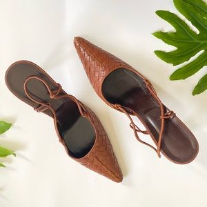 Bottega Veneta Woven Slingback Heels